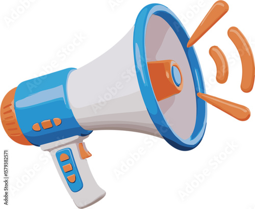 Announcing good news with a creative megaphone design.