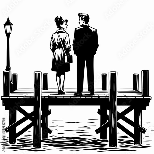 Couple on a pier