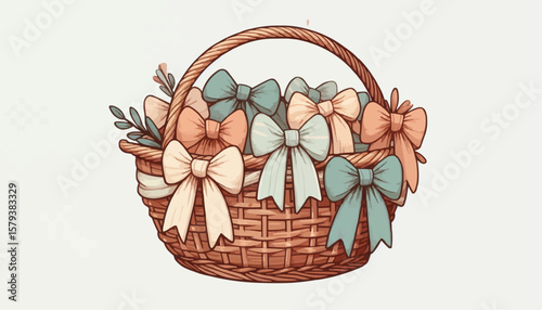 A basket of ribbons 