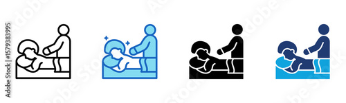 Swedish Massage icon Multi Style Vector Illustration