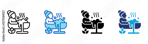 Spa Bath icon Multi Style Vector Illustration