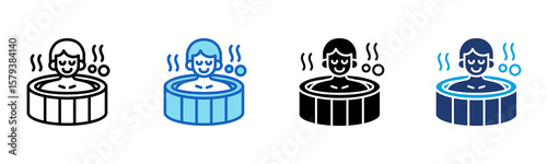 Hot Tub icon Multi Style Vector Illustration