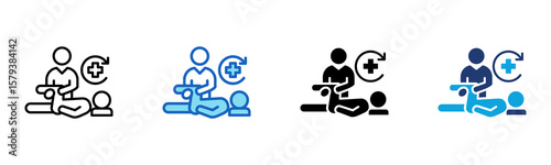 Rehabilitation Massage icon Multi Style Vector Illustration