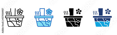 Foot Spa icon Multi Style Vector Illustration