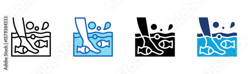 Fish Therapy icon Multi Style Vector Illustration