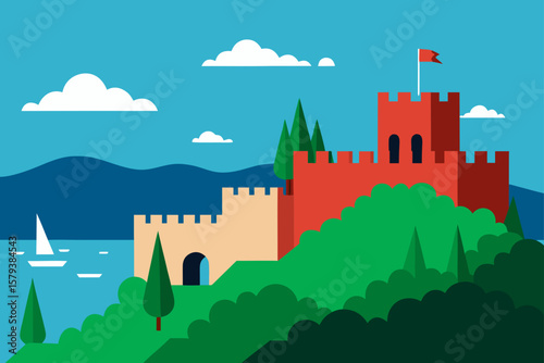 vector illustration of castle