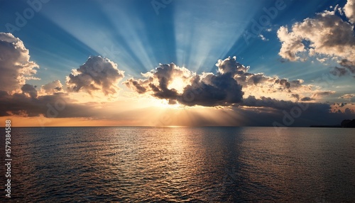 majestic sun rays breaking through clouds