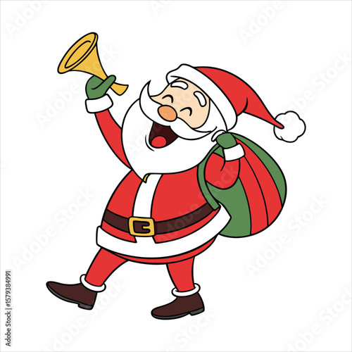 Jolly Santa Claus Digital Art Festive Illustration