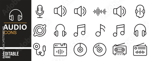 Audio Icons for Podcasts, Music Players, and Media Websites

