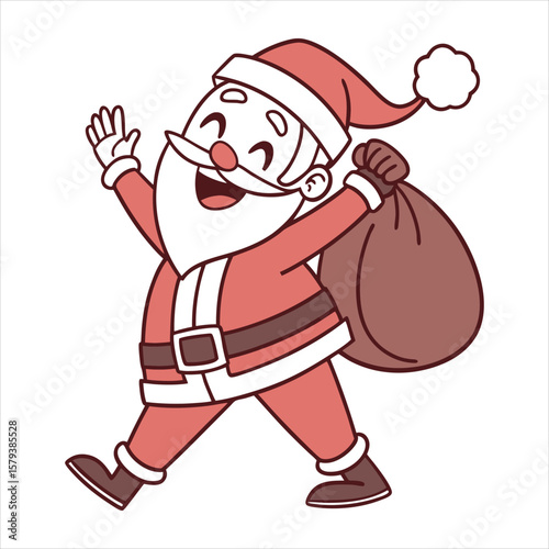 Jolly Santa Claus Christmas Illustration Festive Digital Art 