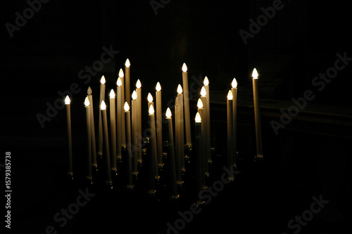 Canvastavla set of candles as an offering in a place of worship
