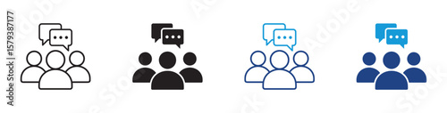 Communication Icon  set ,  of conversation between two people , Vector Illustration .