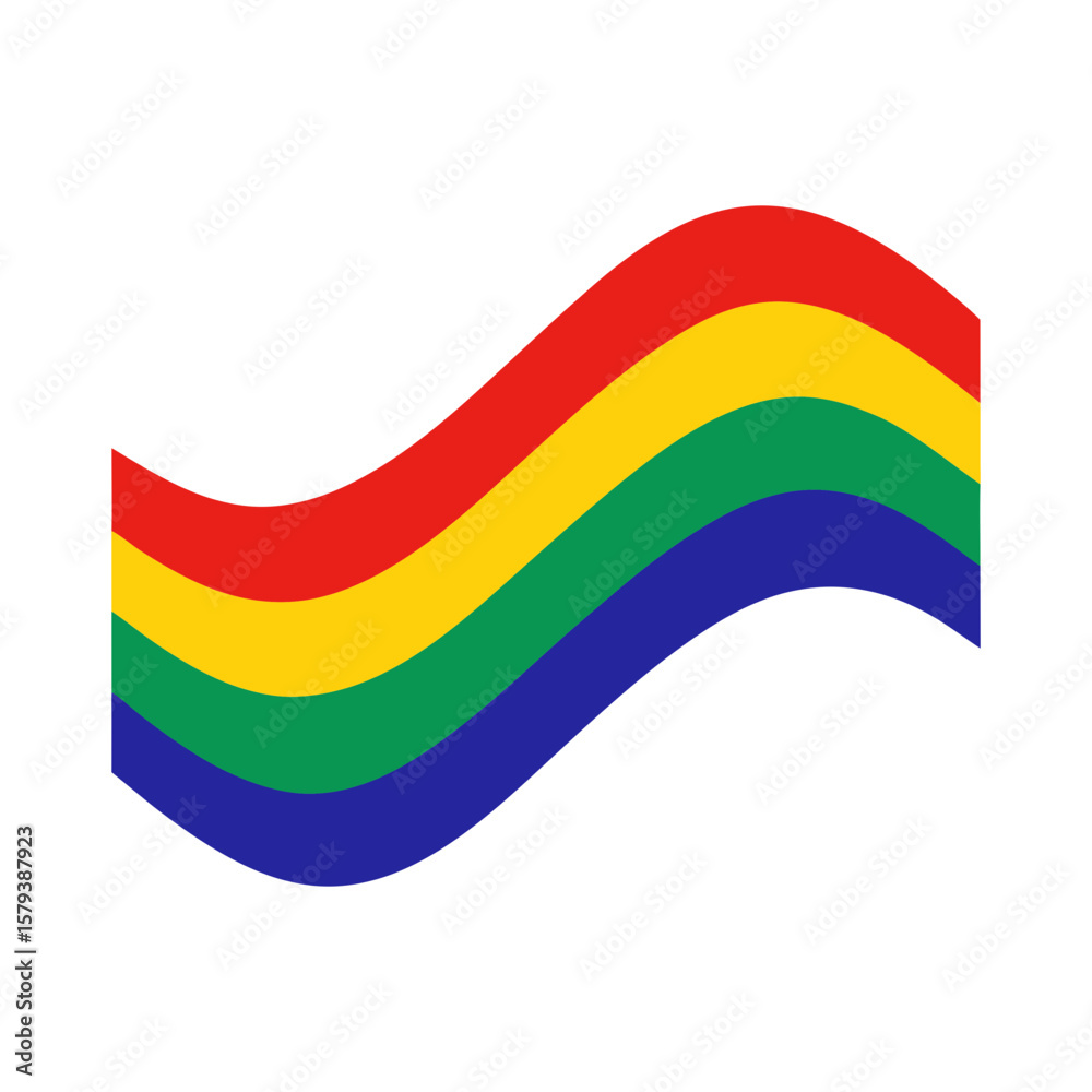 Obraz premium pride flag icon color rainbow wave stripes vector art