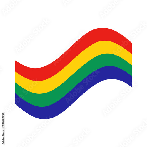 pride flag icon color rainbow wave stripes vector art