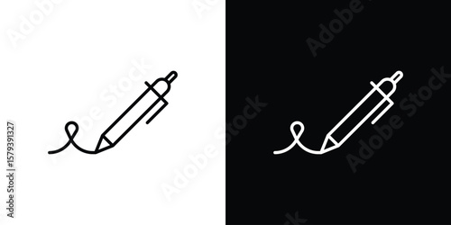 Write icon in outline and solid vector sign for web