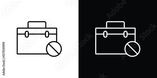 Unemployment icon in outline and solid vector sign for web