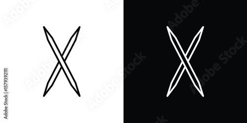 Toothpick icon in outline and solid vector sign for web