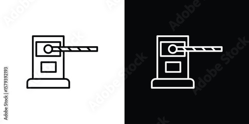 Toll road icon in outline and solid vector sign for web