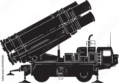 vector illustration of missile  launcher 