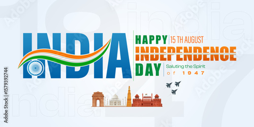 Indian Independence Day Banner, 15th August: Saluting the Spirit of 1947, Post, Poster, Banner, Web Banner, 


