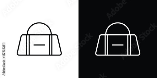 Sports bag icon in outline and solid vector sign for web