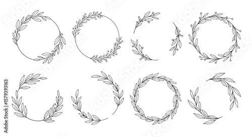 Abstract grungy textured circles and rings with scattered dots and smudges artistic graphic design elements for backgrounds and textures
