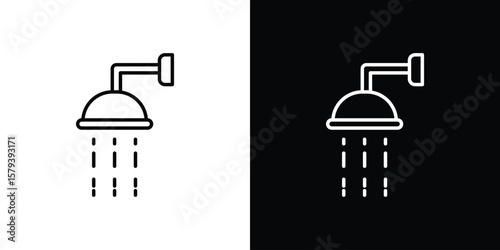 Shower Head icon in outline and solid vector sign for web