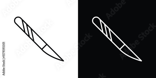 Scalpel icon in outline and solid vector sign for web
