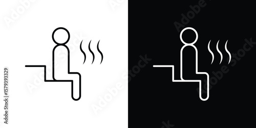 Sauna icon in outline and solid vector sign for web