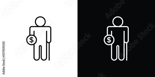 Retirement icon in outline and solid vector sign for web