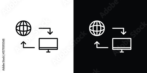 Remote Access icon in outline and solid vector sign for web