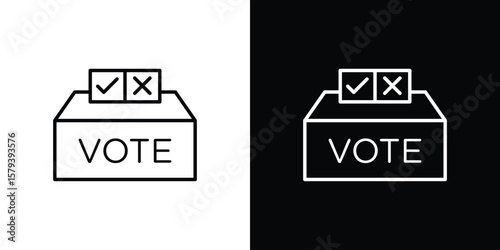 Referendum icon in outline and solid vector sign for web