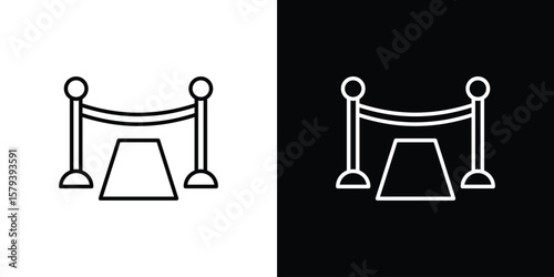 Red carpet icon in outline and solid vector sign for web