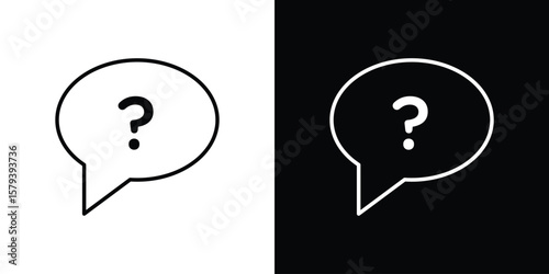 Question icon in outline and solid vector sign for web
