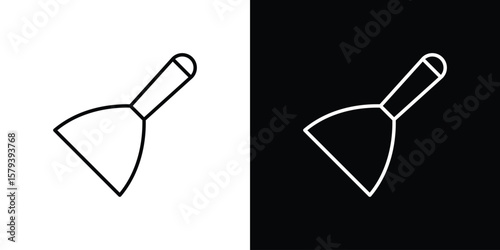 Putty knife icon in outline and solid vector sign for web