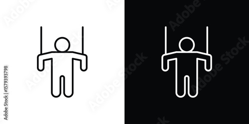 Puppet icon in outline and solid vector sign for web