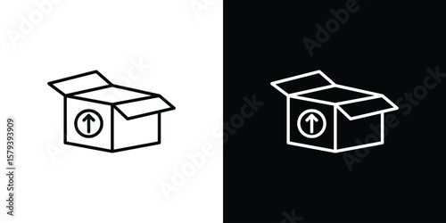 Product release icon in outline and solid vector sign for web