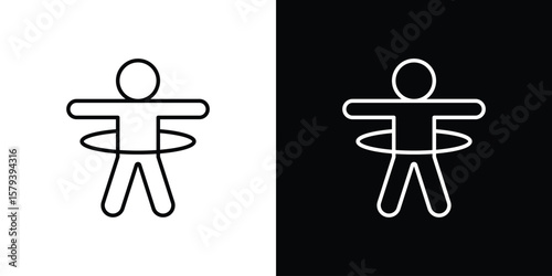 People Hula hop icon in outline and solid vector sign for web