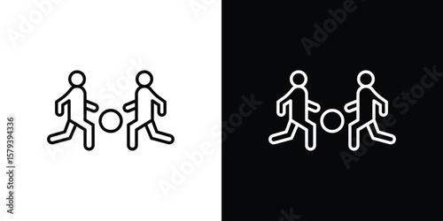 People playing Ball icon in outline and solid vector sign for web