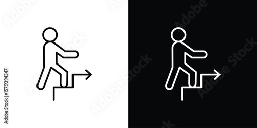 People Climbing icon in outline and solid vector sign for web