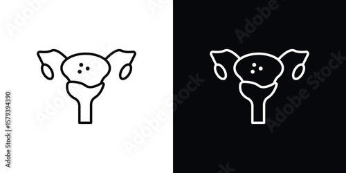 Pelvic inflammatory disease icon in outline and solid vector sign for web