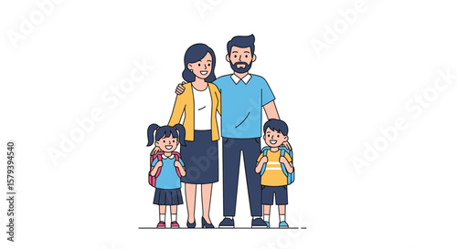 Pixel art family portrait representing modern parenting and child development support