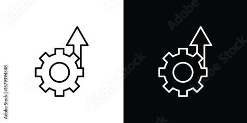 Operational excellence icon in outline and solid vector sign for web