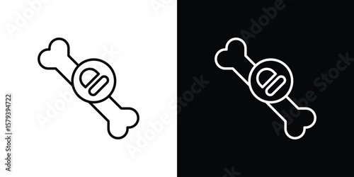 Multiple myeloma icon in outline and solid vector sign for web