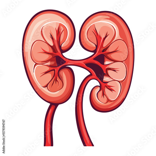 Human Kidney Anatomy clipart Vector