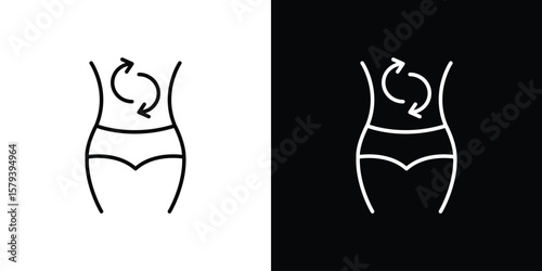 Metabolism icon in outline and solid vector sign for web