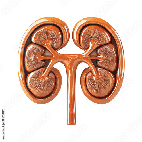 Human Kidney Anatomy clipart Vector