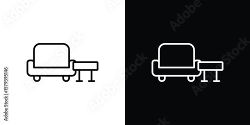 Lounge icon in outline and solid vector sign for web