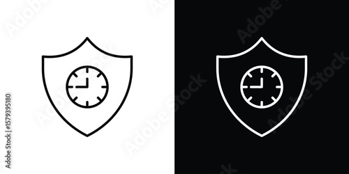 Long term icon in outline and solid vector sign for web