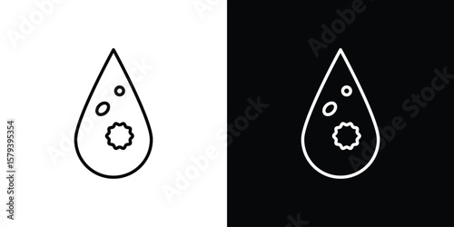Leukemia icon in outline and solid vector sign for web